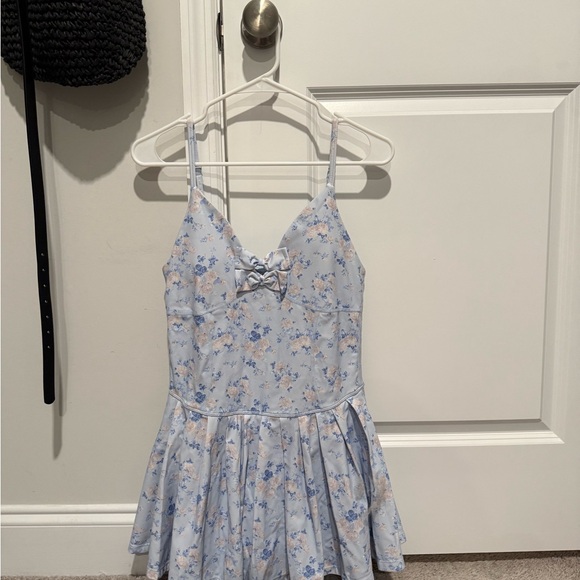 LoveShackFancy Hubert Blue and White Floral Dress - Picture 4 of 7